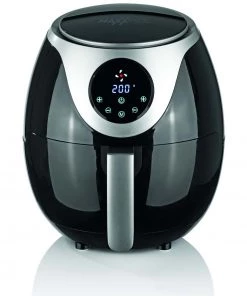 MAXXMEE Heissluft-Fritteuse Digital 3 L, Schwarz/Silber - Fritteuse